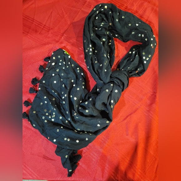 KATE SPADE Confetti Dot Foil 100% VISCOSE LOGO WOMEN SCARF SHAWL 80"/30" NWT - Picture 2 of 2